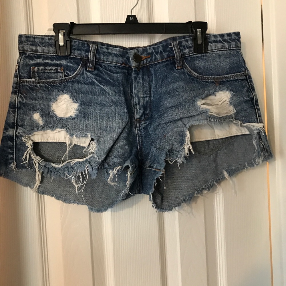 Ripped jean Shorts